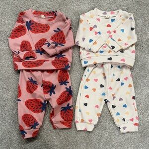 Strawberry and Heart Pattern Outfit Sets